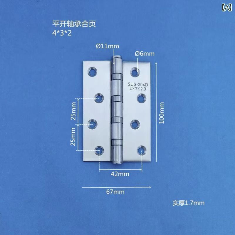 ヒンジ　ステンレス　ドア ステンレス スチール製の 開き 蝶番 頑丈で 静 音 34インチの 古風 木製 ド..
