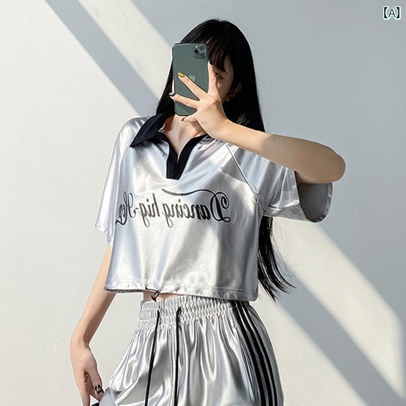 レディース　エクササイズ　パンツ アメリカン ジャズ ダンスコスチューム シルバー シャイニー スリー..