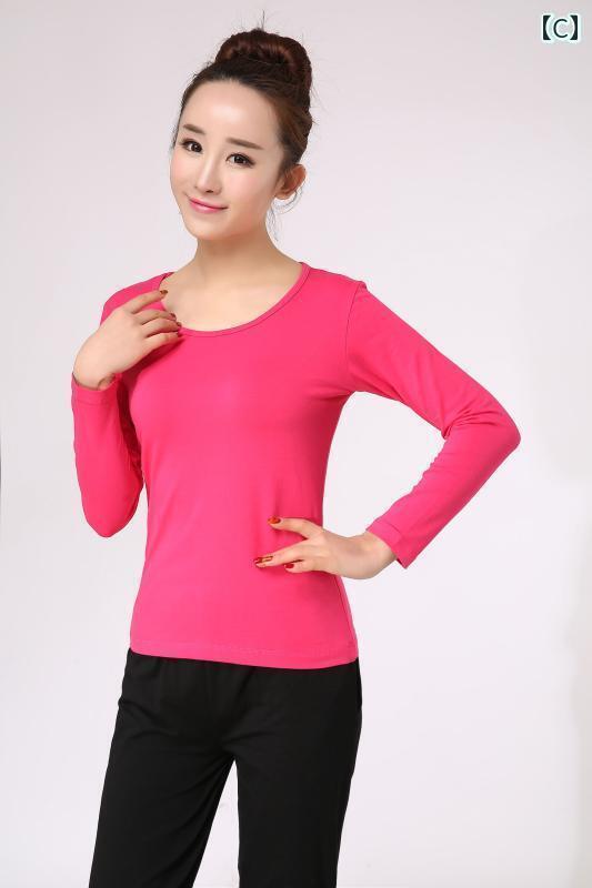 レディース　エクササイズ　パンツ 春夏 女性 大人 ダンス 服 エクササイズ ラウンドネック 長袖 半袖 ..