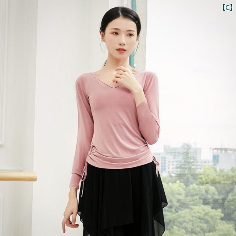 レディース　エクササイズ　パンツ ドローストリング モダール モダン ダンス 中国 舞踊 レトロ 衣装 トレーニング 服 女性用 トップス 一式新 スタイル