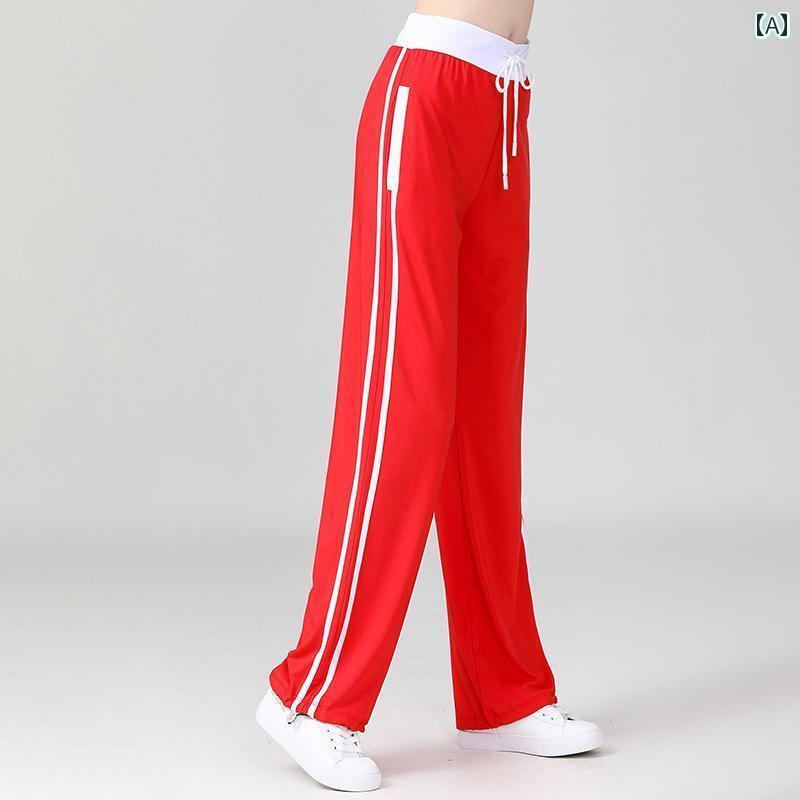 レディース　エクササイズ　パンツ スクエアダンス ウェア 夏 スポーツ パンツ グループ チアリーディング エアロビクス ゴースト ステップ ダンス 速乾 ストレート チューブ トレーニング