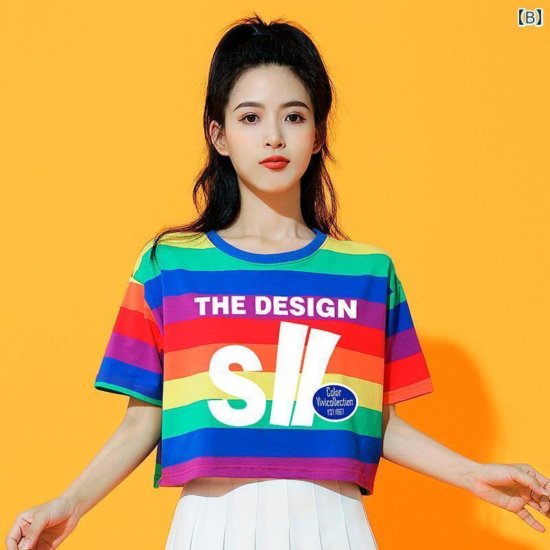 レディース　エクササイズ　パンツ 大人用 韓国 ジャズ ダンス 衣装 女子 学生 チアリーディング スーツ エアロビクス レインボー トップ 女性 グループ