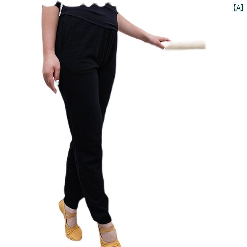 レディース　エクササイズ　パンツ Fengwu Baiyixuan 股下 丈 キャロット パンツ スリムフィット エクササイズ レディース コットン スリム エアロビクス ブラック