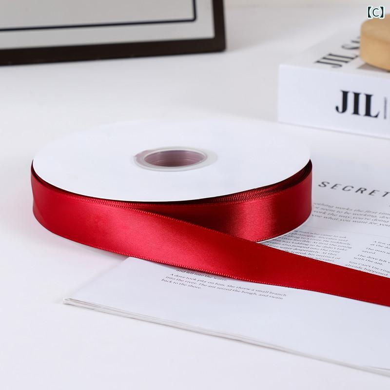 リボン　アクセサリー　かわいい 25 cm サテンリボン 暗号化 ポリエステルリボン フラワーリボン ベーキング ケーキ ギフト 包装 リボン