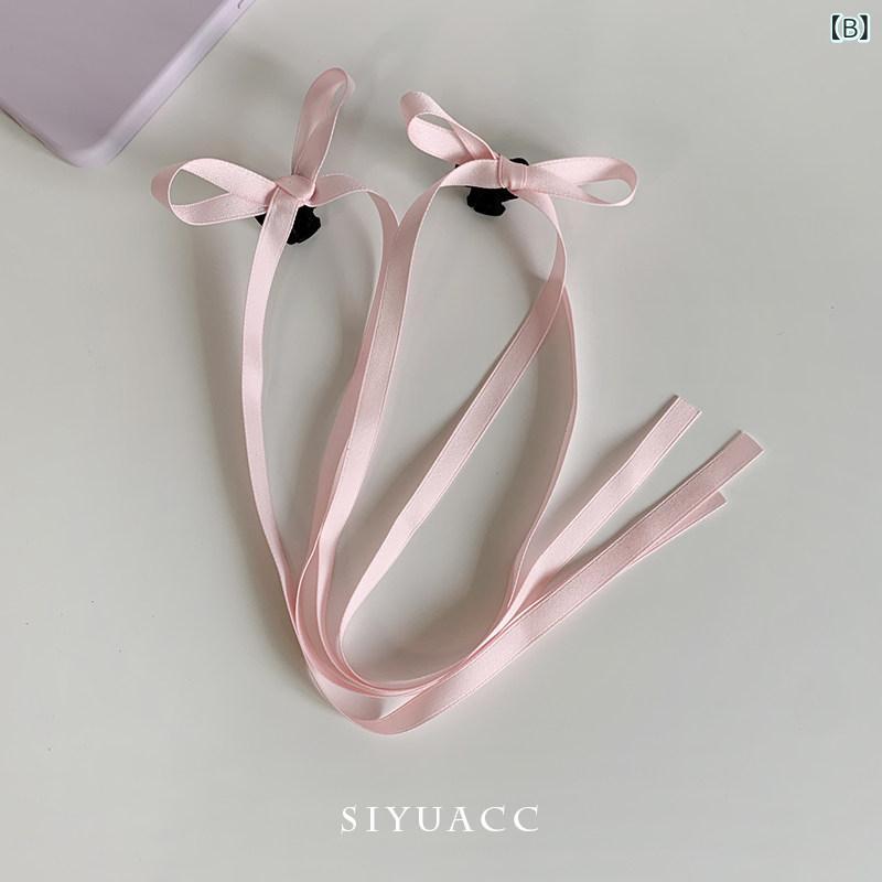 リボン　アクセサリー　かわいい 欧 陽 ナナ同 型 リボン ロング クリップ バレエ ...