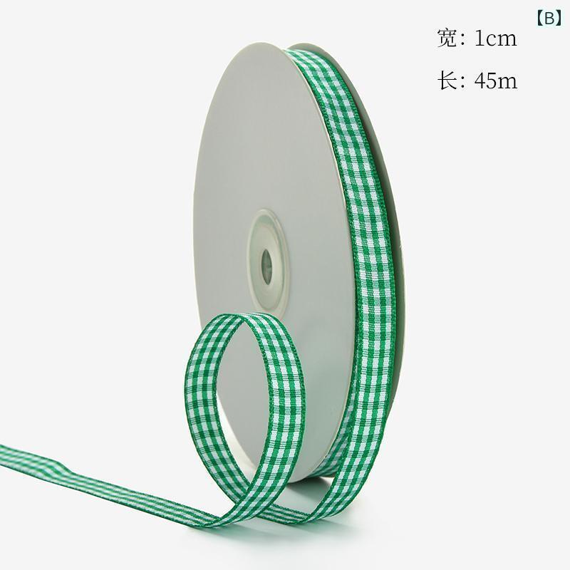 リボン　アクセサリー　かわいい Zhuocai 1 cm チェック 柄 リボン ギフトラッピン...