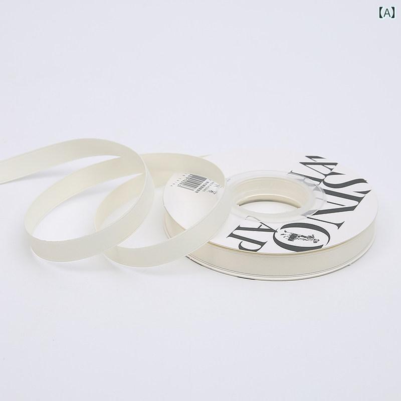 リボン　アクセサリー　ロープ 【 Xinyou】 1 cm ミルク 両面 厚手 リボン マット ...