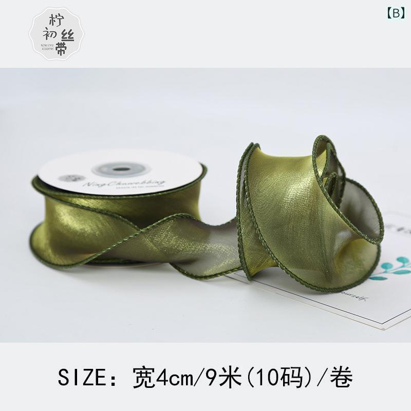 リボン　アクセサリー　ロープ 16 cm 金箔 押し ラブ リボン サテンリボン DIY ギフト ベーキング フラ..