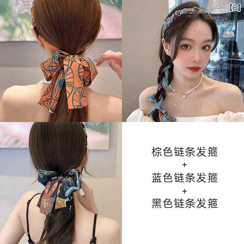 リボン　アクセサリー　ロープ 女性用 ウエスタン レトロ ヘッド バンド 2025新 ス...