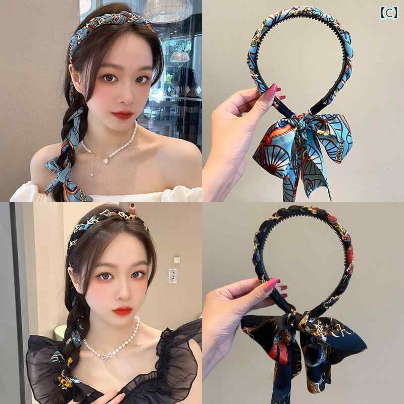 リボン　アクセサリー　ロープ 女性用 ウエスタン レトロ ヘッド バンド 2025新 ス...