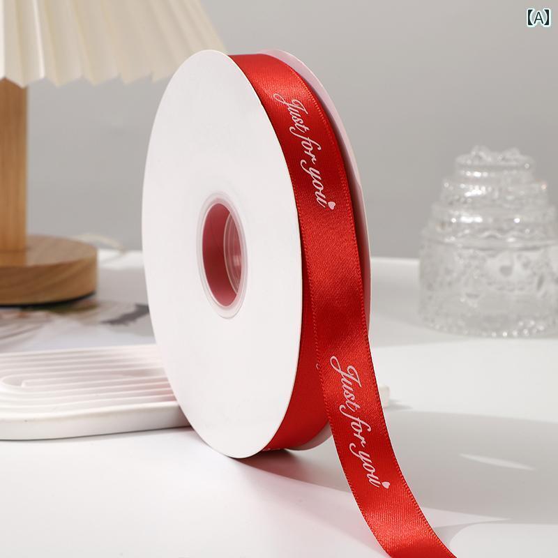 リボン　アクセサリー　ロープ 25 cm リボン フラワーブーケ ケーキ ボックス 英語 フラワーリボン フ..