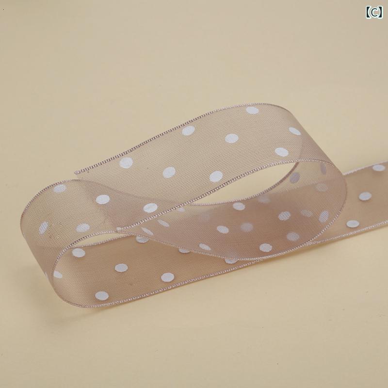リボン　アクセサリー　ロープ あり 25 cm 星空 リボン 花の 包装 ドットの 雪の ...