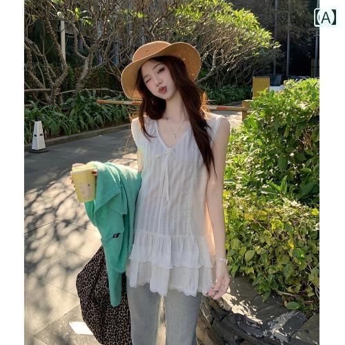 インナー レース キャミソール 春先の 女性用 ホワイト レースキャミソール 大きいサイズ mm レイ ヤード ミディアム 丈 カーディガン ツーピース トップ...