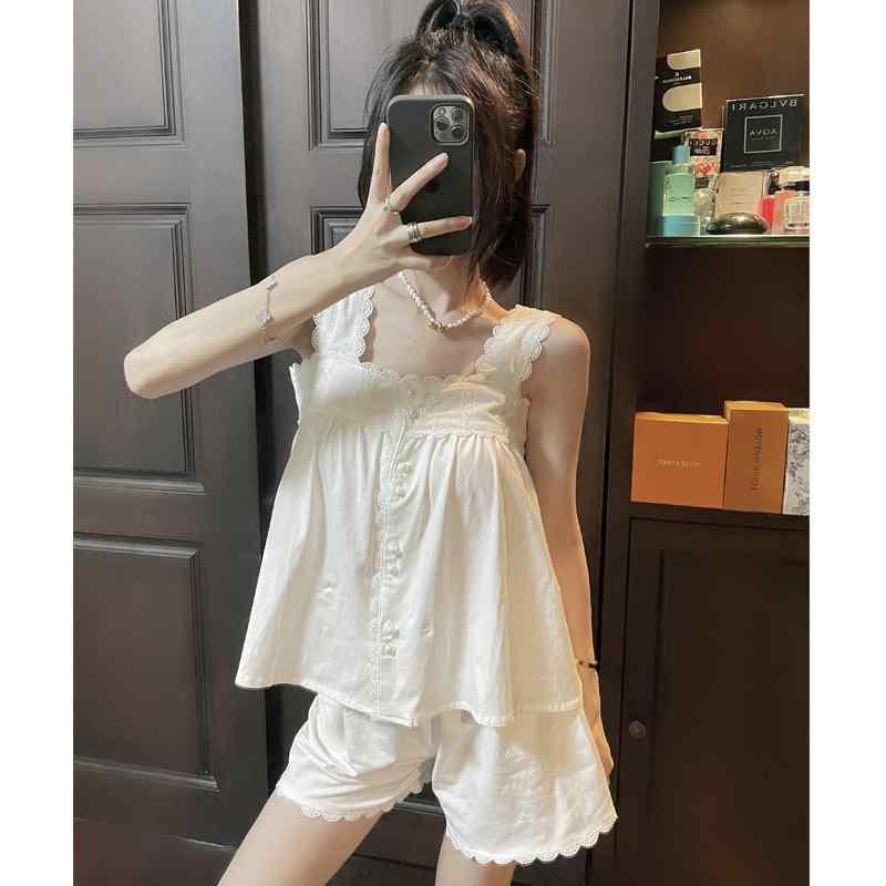 インナー レース キャミソール パジャマ 綿 レース スリング 背中 開き 夏 イブニング 女の子 刺繍 スイート プリンセス デザイア スーツ 家 着 外出 着と しても
