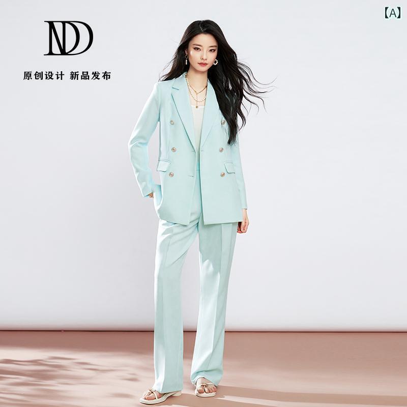 レディース　カジュアル　ウェア ディ ダナ ウォーターブルー 2025 早春 女性用 スーツ 高級 OL スーツ..