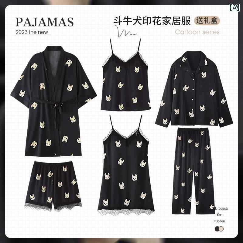 パジャマ　上下　薄手 夏用の 女性用 パジャマ 七分丈 セット ギフト ボックス セット。 半袖 冷感 ナ..