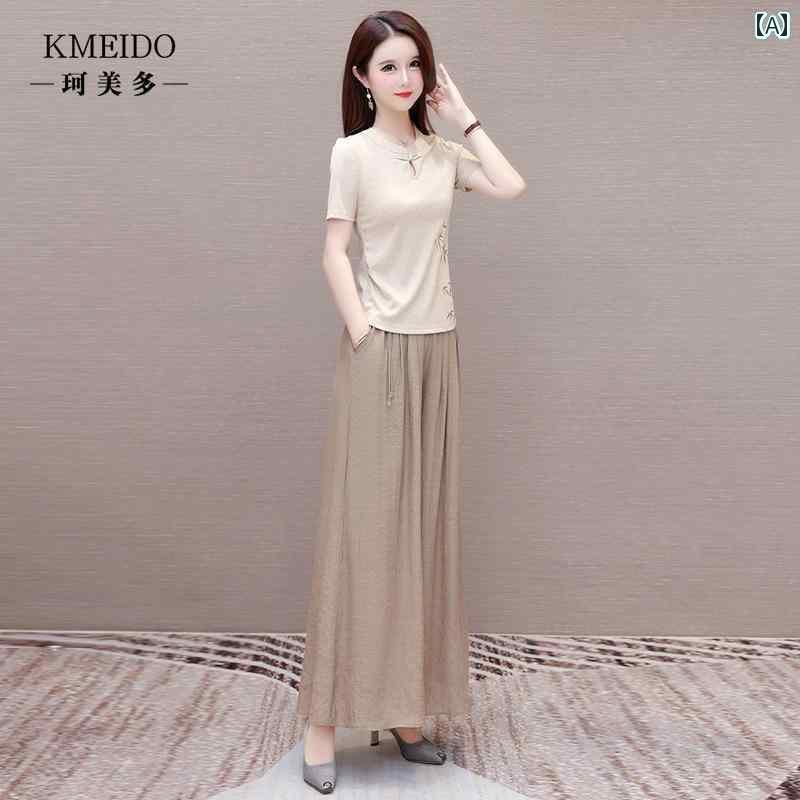 レディース　ツーピース　シルク ハイエンド 年齢を 減らす ファッション 広 州 十三 航 冷感 コットン..