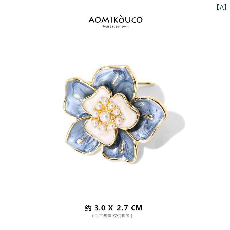アクセサリー　パール　ジュエリー 高級 小花 椿 パールブローチ エレガントな エ...