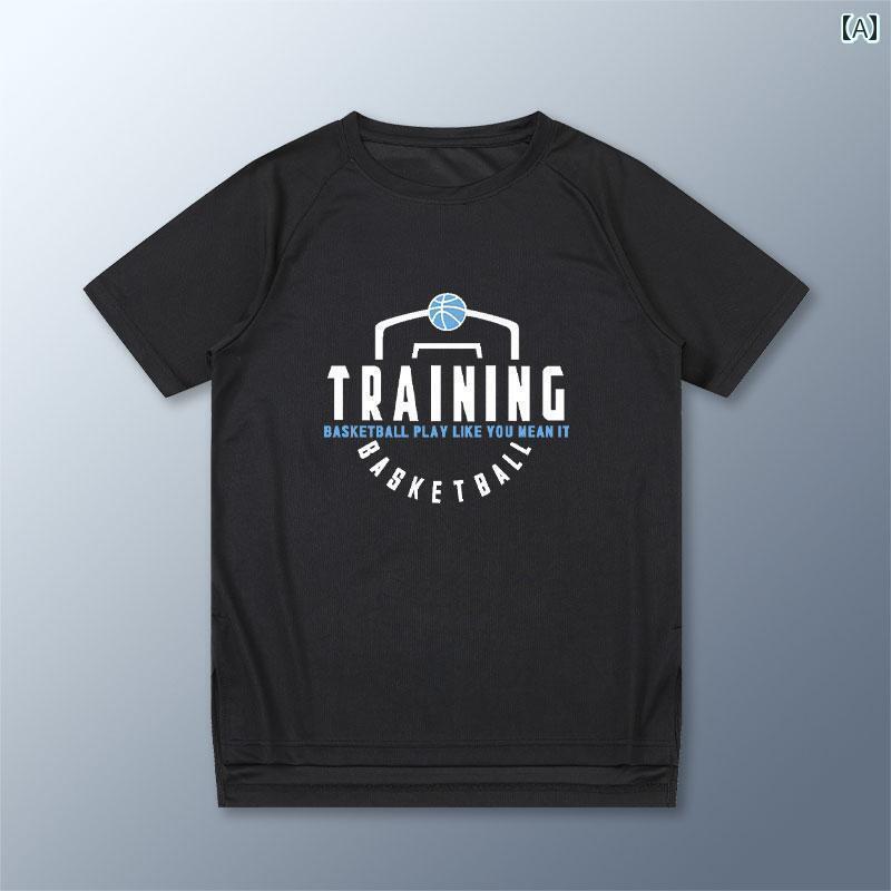 フィットネス タイト ウェア バスケットボール シューティング スーツ アメリカン スタイル 半袖 速乾 Tシャツ 男子 学生 トレーニング フェイク ツーピース スポーツ ショーツ カレー ジャージ