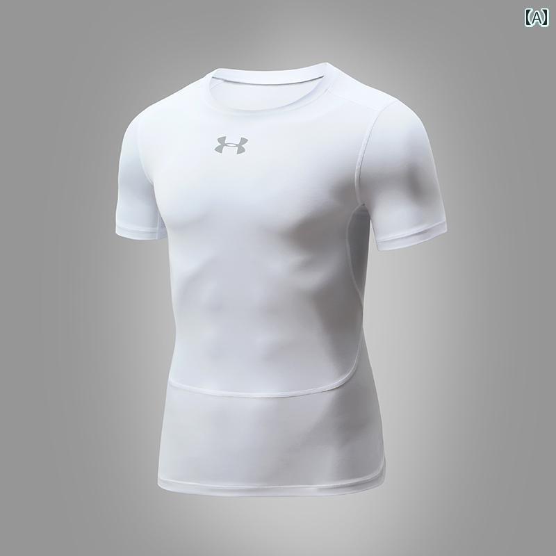 メンズ　フィットネス　タイト　 高 弾性 スポーツ タイツ メンズ 長袖 半袖 速乾 Tシャツ ランニング ..