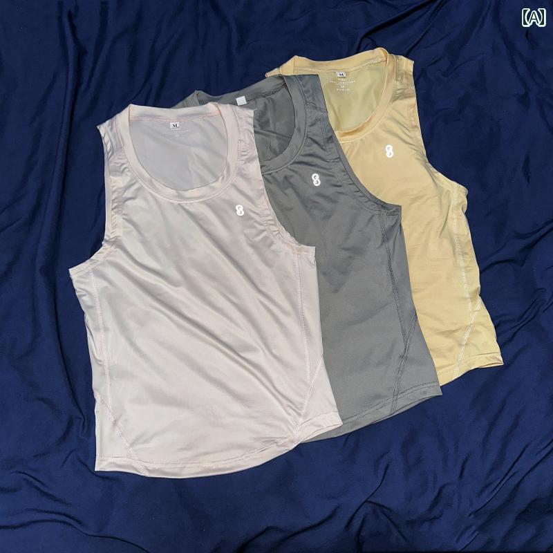 Men'S Wear - メンズ　フィットネス　タイト　 HACOS フィットネス ベスト タイツ 速乾 ノースリーブ 伸縮性 ランニング バスケットボール トップ スポーツ 通気性