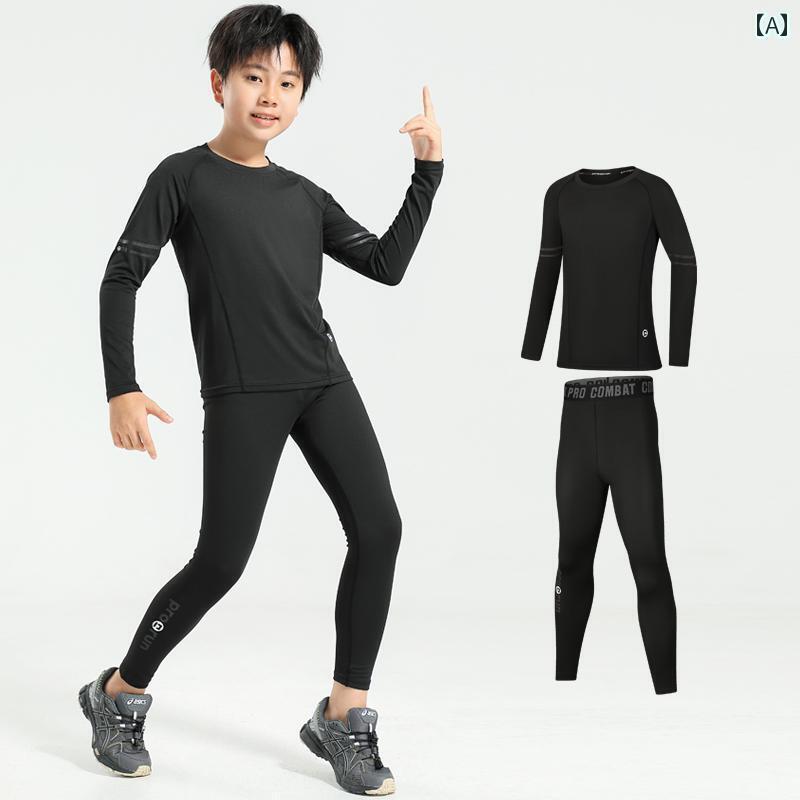 メンズ フィットネス タイト バスケットボール ユニフォーム 子供用 タイツ トレーニング スーツ 男の子用 スポーツ ランニング 速乾 服 ボトムス フィットネス 秋冬