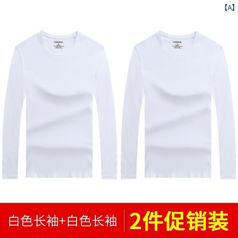 フィギュア　スケート　トレーニング 秋冬 メンズ 長袖 Tシャツ 綿 白 シャツ トレーナー 春と  ...