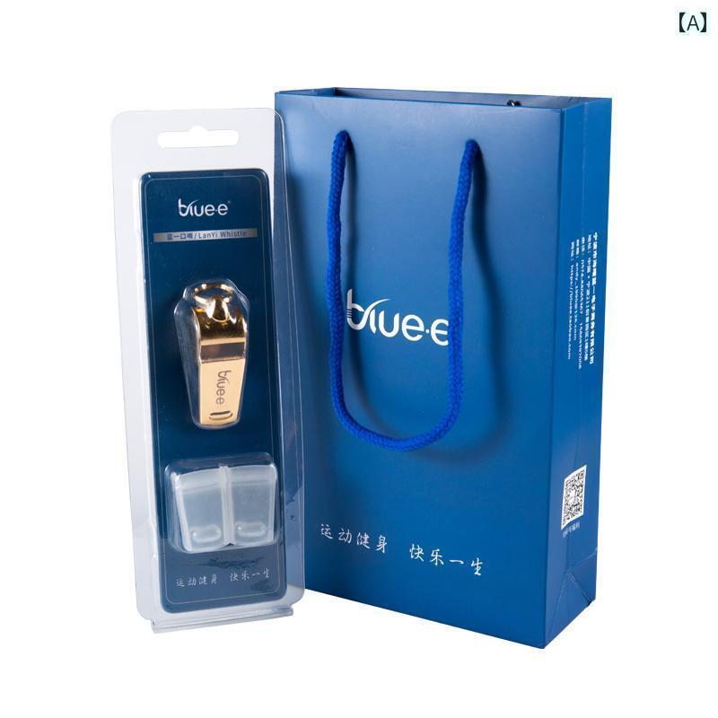 ホイッスル　審判　スポーツ BLUEE 審判用 ホイッスル 銅 金 メッキ 中高 周波 スポーツ 競技用 核 / 1102