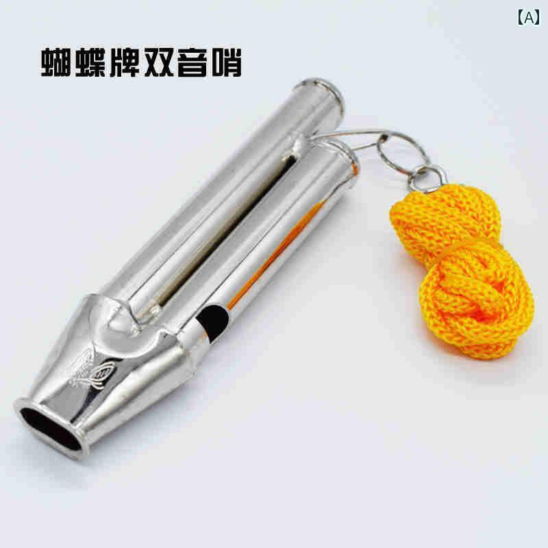 ホイッスル　審判　スポーツ 審判 席 記録 テーブル ステンレス スチール ホイッスル 金属 バスケットボール 試合 コーチ ダブル トーン