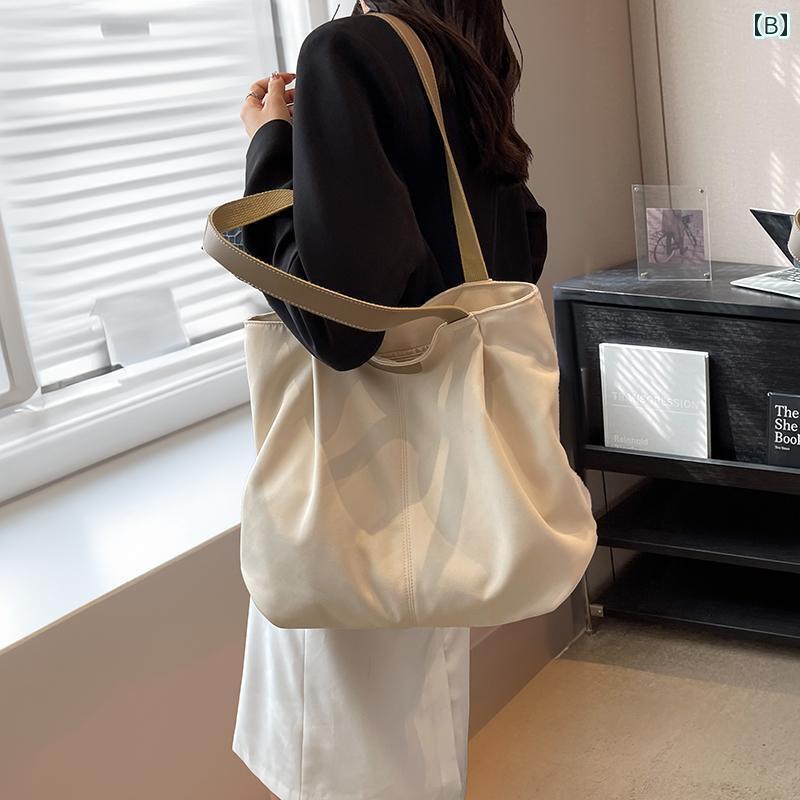 レディース　バッグ　トート カジュアル大容量 レディース 夏の ファッション ショルダーバッグ シンプルでの キャンバストートバッグ 大学生 クラス バッグ(4)