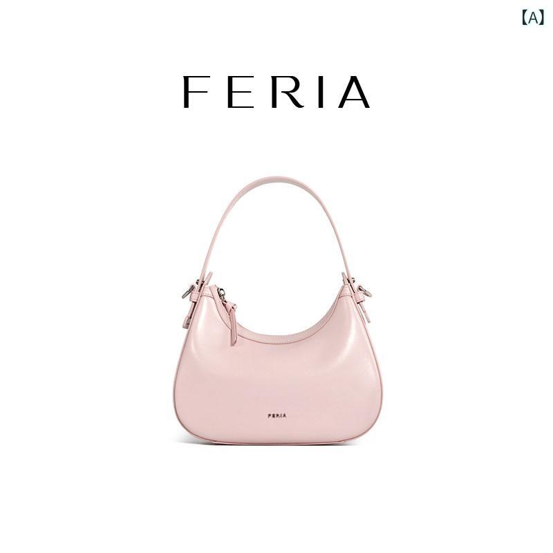レディース　バッグ　ハンド FERIA 韓国 手持ち ショルダーバッグ 女性 2025 通勤 脇下 バッグ レディース 三日月