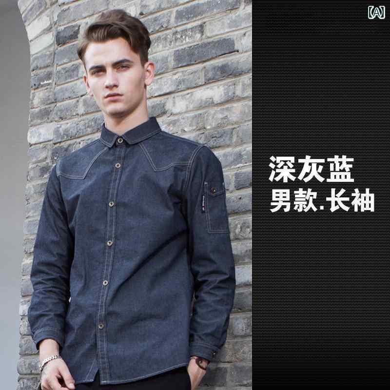 作業着　ウェイター　スタッフ ホテル ウェイター 半袖 女性 作業着 ミルクティー ショップ 洋食 屋 ケータリング 制服 男性 従業 員 春夏服