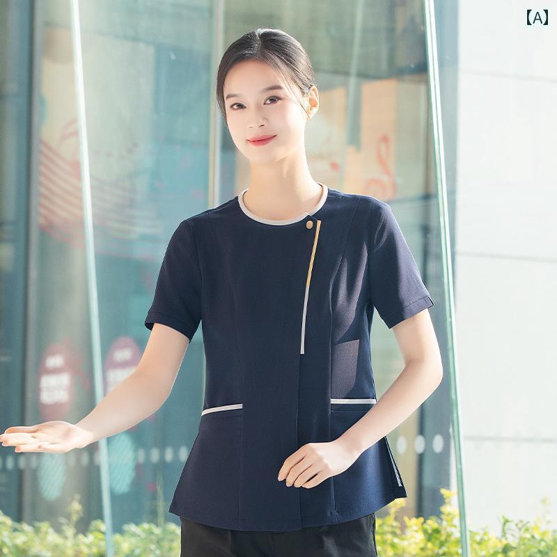 作業服　スタッフ　ホール 高級 ホテルの ハウスキーピング クリーナー 作業着 半袖 女性 夏 プロパテ..