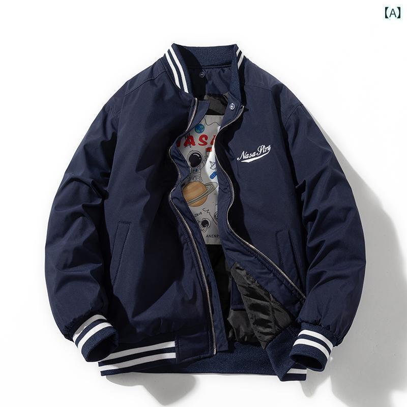 パーカー メンズ ジャケット 秋冬 アメリカン カジュアル 刺繍 コットンコート 男女 カップル用 ゆったり 厚手 野球 パイロット ジャケット