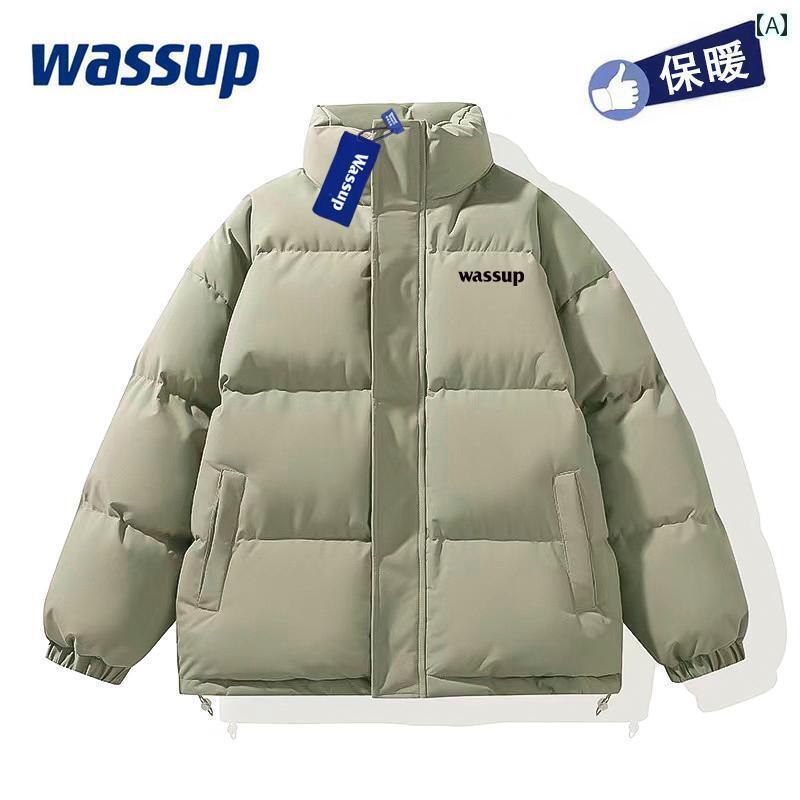 パーカー メンズ ジャケット WASSUP 旗 艦 店の ダウン 綿 ジャケット アメリカ 男女 冬 詰め コート 厚手