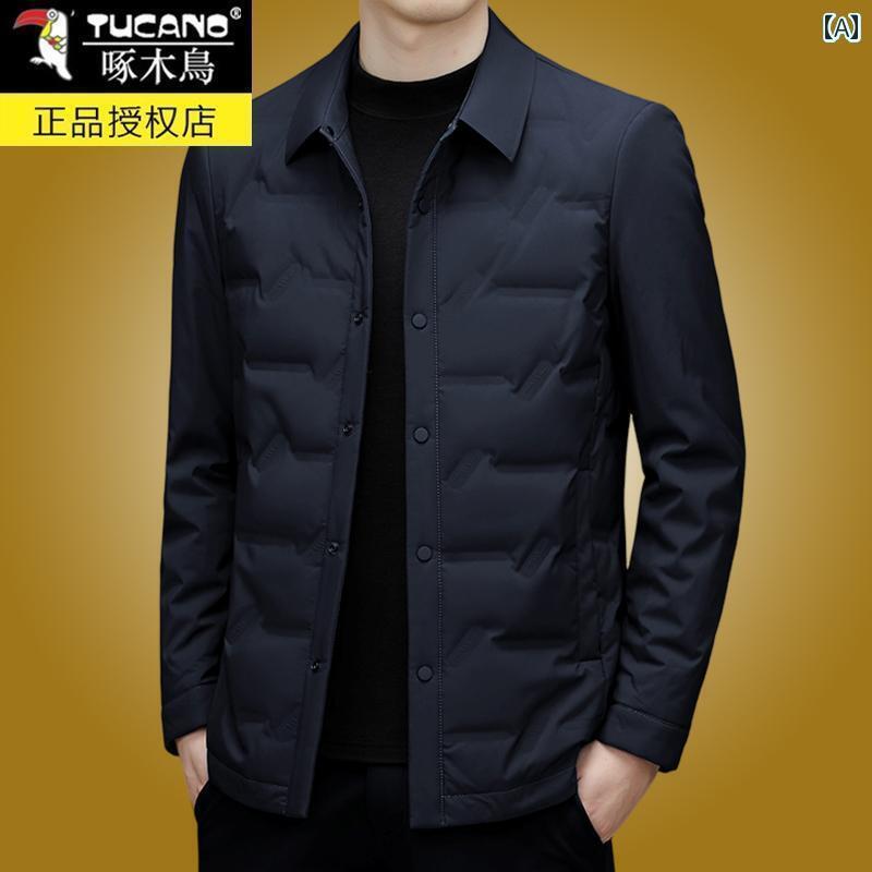 パーカー メンズ ジャケット ウッドペッカー 軽量 ダウン ジャケット メンズ ビジネス カジュアル 冬 厚手 暖かい 裏地 コート