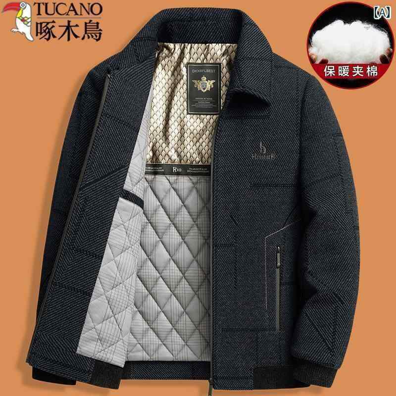 パーカー メンズ ジャケット ウッドペッカー 2025 メンズ パパ 裏起毛 厚手 中年 50歳 60歳 秋冬 ジャケット コート