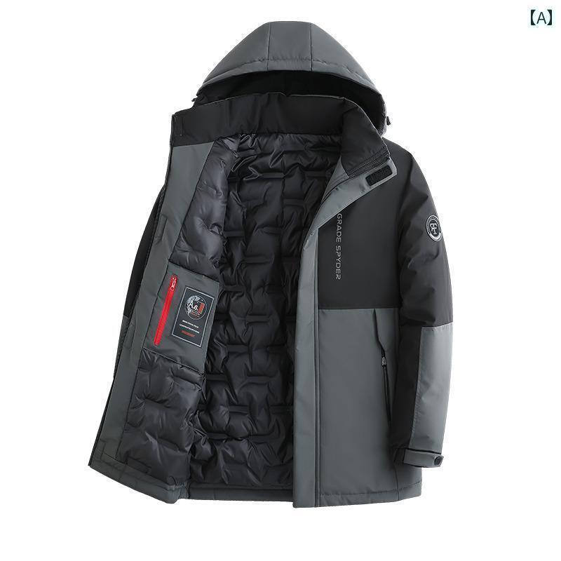 パーカー メンズ ジャケット ウッドペッカー メンズ コットンジャケット 冬 コート 厚手 暖かい カラーマッチング フード付き 冬服