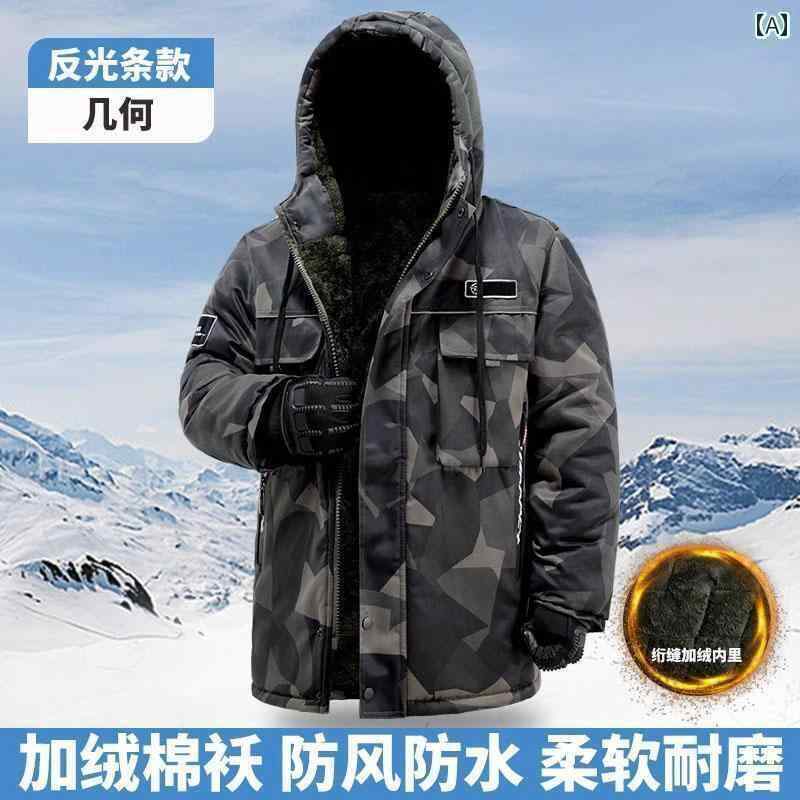 パーカー メンズ ジャケット ドイツの 冬 綿 コート メンズ 厚手 フード付き 防水 作業着 東北 裏起毛 防寒 暖かい 労働 保護 コットン ウェア