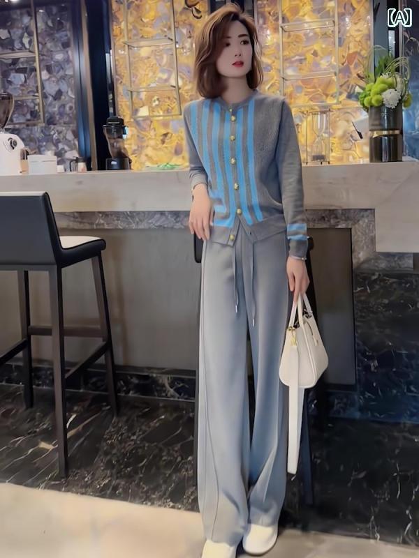 レディース　カジュアル　トップス 春秋 レディース カジュアルウェアの 完全な セット 厚手での ワイ..