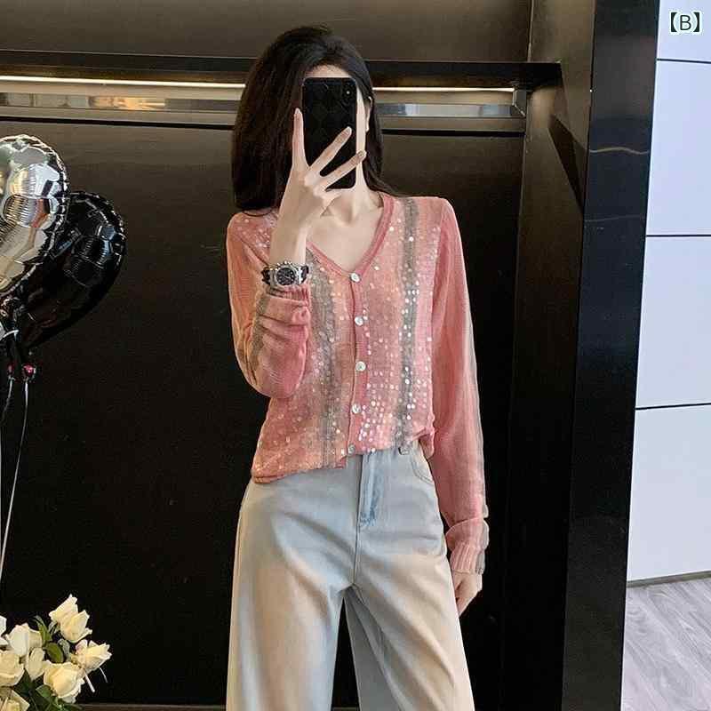 トップス ジャケット カジュアル 長袖 カーディガン セーター ジーンズ カジュアル ファッション スーツ レディース 春秋 細身 スタイル ストリート