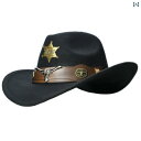 ターバン 帽子 スカーフ レトロ 雄 牛 頭 六芒星 バッジ カジュアル メンズ レディースの 親子 ウエスタン カウボーイハット つば 広と 広 サンシェード...