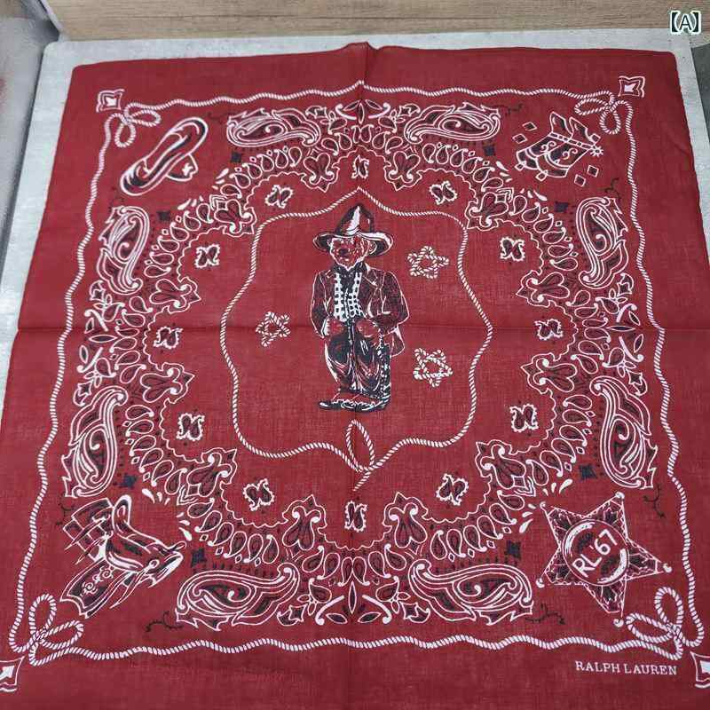 ターバン　帽子　スカーフ ワイン 底 五芒星 クール デニム約 55センチ 綿大 正方形 スカーフ ヒップ ..