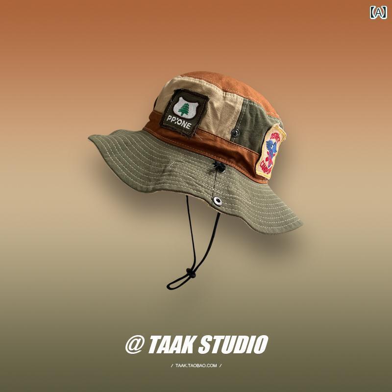 ターバン　帽子　スカーフ 韓国 アウトドア 親子 ハイキング 帽子 釣り バッジ パッチ フィッシャーマ..