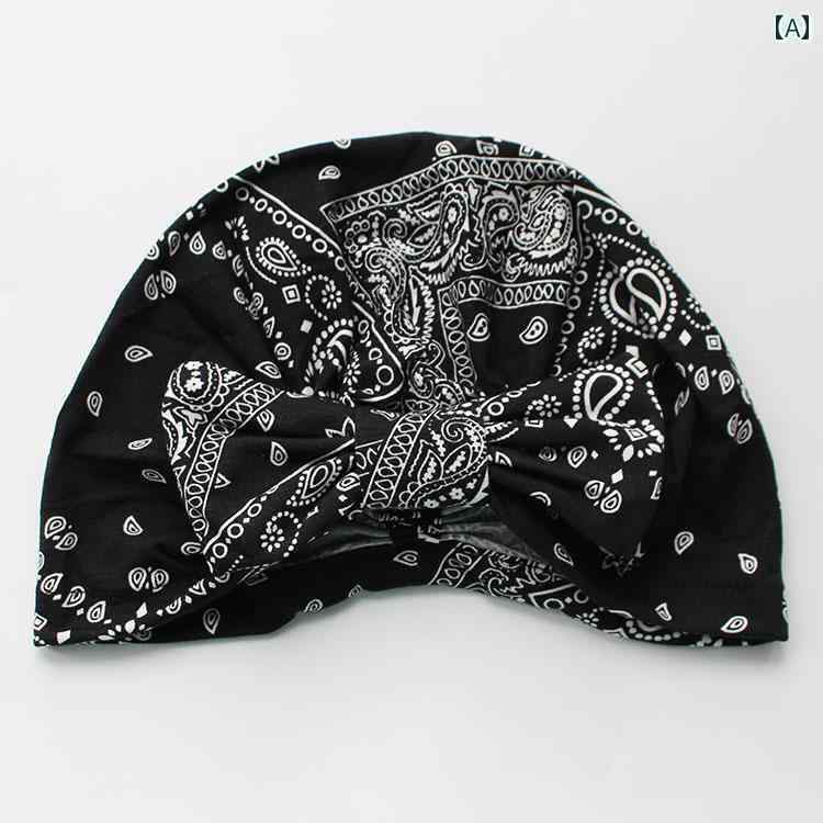 ターバン　帽子　スカーフ 高 弾性 カシュー 結び ヘッド ハット 取り外し 可能 リボン スカーフ 化学 ..
