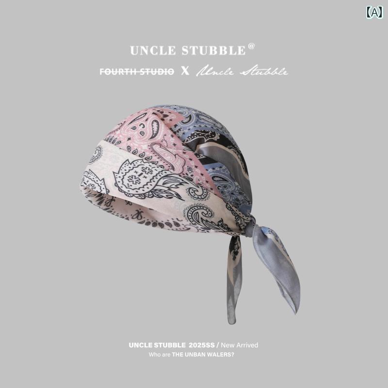 ターバン　帽子　スカーフ レトロと アメリカ カシューナッツの 花の ヘッド スカーフ 男の子用 ヒップ..