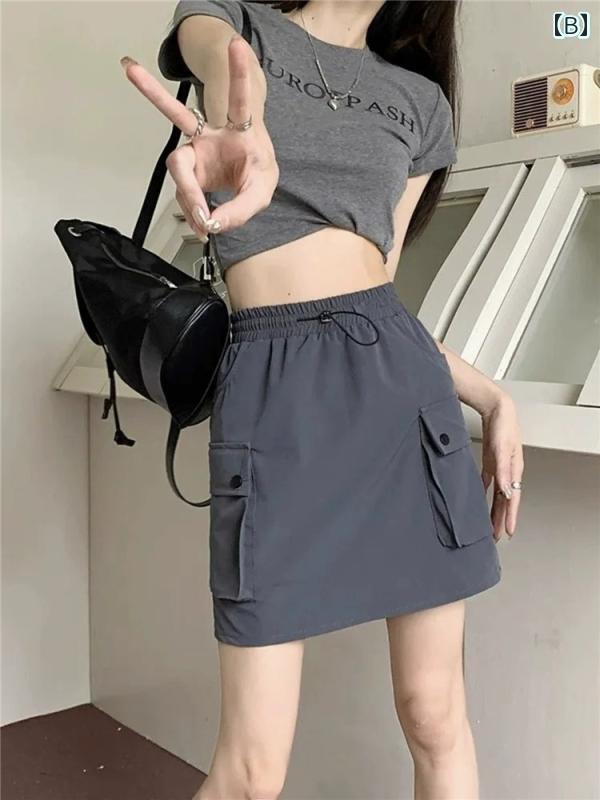レディース　スカート　かわいい アメリカ ワークウェア ショート スカート 女性用 夏用 大きいサイズ ..