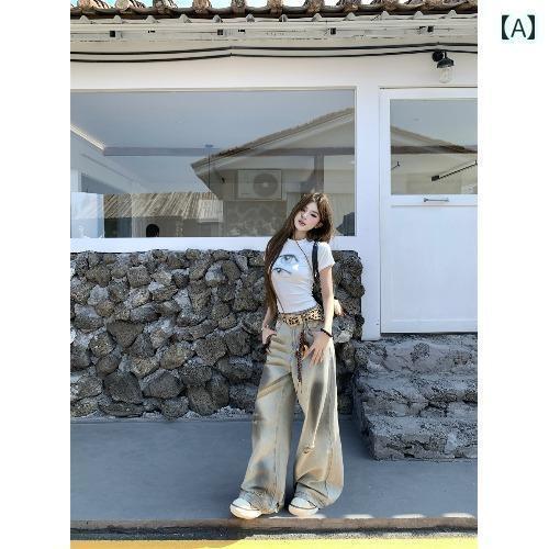 レディース　カジュアル　ファッション くみくみ ホット ガール スーツ プリント 半袖 Tシャツ 女性 夏..