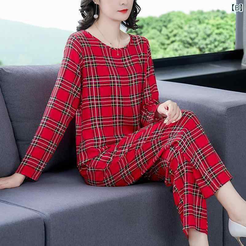 レディース シャツ カジュアル お母さんの 夏用 コットンシルク スーツ 向け おしゃれな アウター 長袖と長 ズボン エアコンの 効いた 部屋に いる 義母の ホームウェア