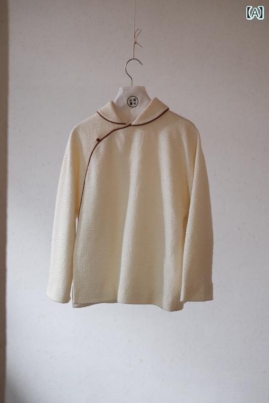 レディース　シャツ　カジュアル いわゆる 易 人 水 芳 イタリア 錦織 り ツイードジャケットと スカー..